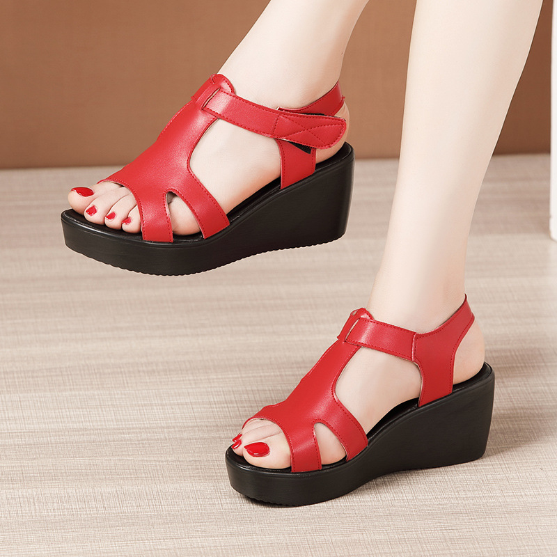 (Mới) Mã C0714 Giá 780K: Giày Dép Sandal Nữ Wudut Big Size Ngoại Cỡ Chống Nước Hàng Mùa Hè Trung Niên Đế Xuồng Đế Cao Giày Dép Nữ Chất Liệu Da Bò G02 Sản Phẩm Mới, (Miễn Phí Vận Chuyển Toàn Quốc).