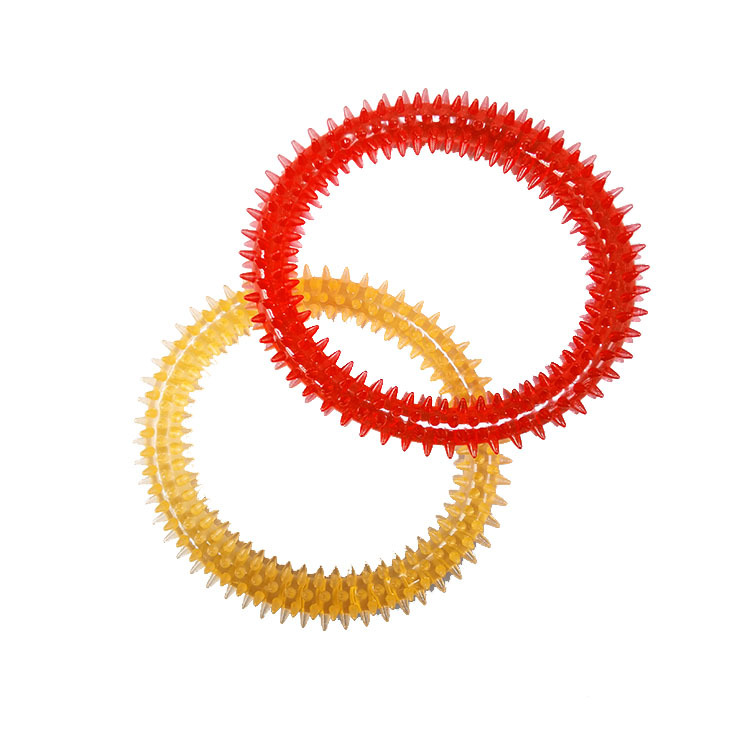 Transfronterizo de PVC transparente 15cm mordedura de perro grande Thorn anillo perro mascota molar de limpieza de dientes de la fábrica de juguetes de entrenamiento al por mayor
