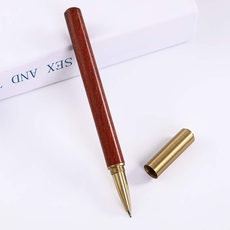 Fábrica en stock firma de metal pluma de madera bolígrafo regalo de negocios publicidad pluma de latón pluma letras logotipo