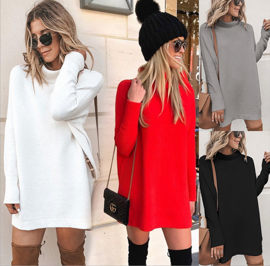 Casual Long-Sleeved Round Neck Dress NSYF12451