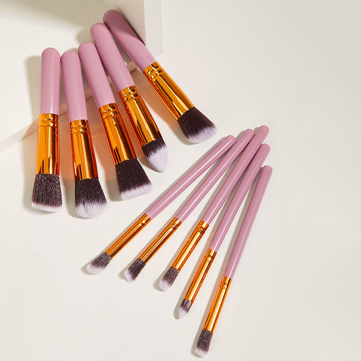 Baimei ship 10 Cosmetic brush suit Beauty tool Makeup Brushes suit Wooden handle 10 Beauty brush