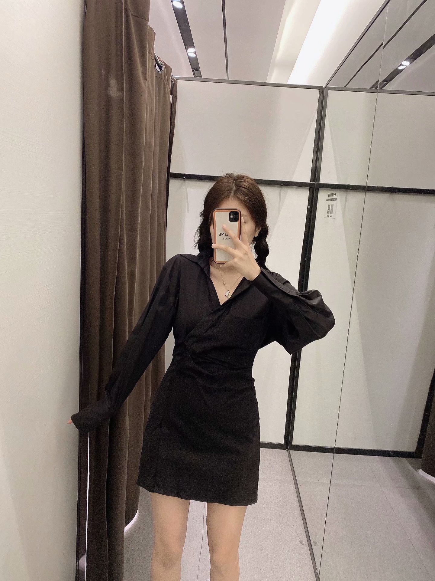 double-breasted black dress women s clothing NSAM5443