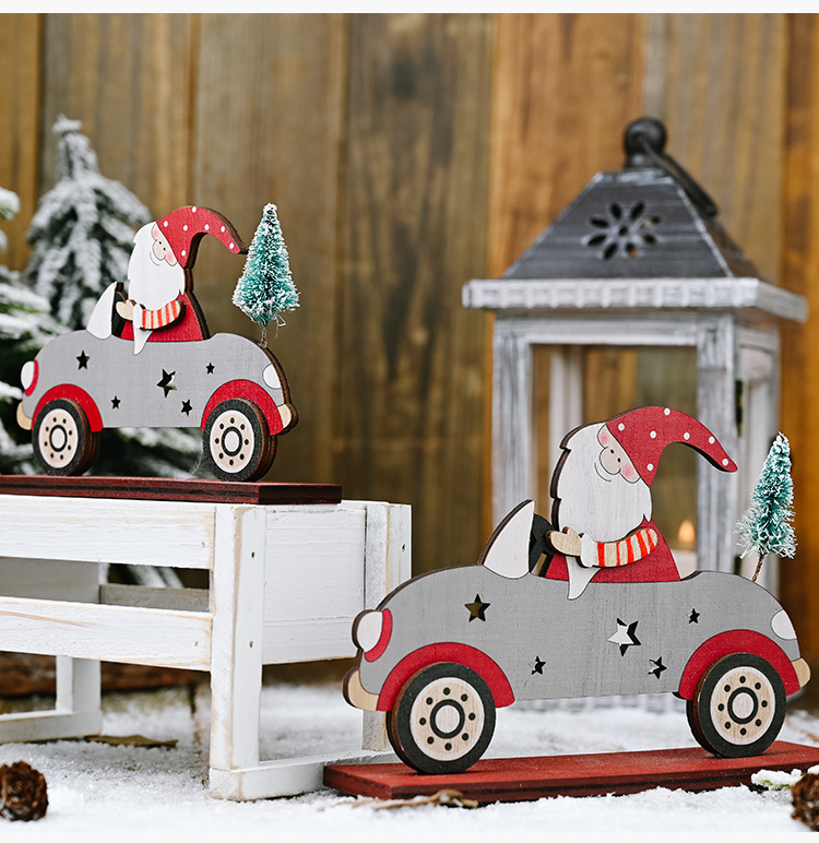 Santa Claus Driving With A Small Tree Ornaments display picture 8