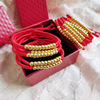 Good luck Sufficient gold 999 Kim gold peas Perfect Transfer bead Bracelet Year of fate weave Red rope