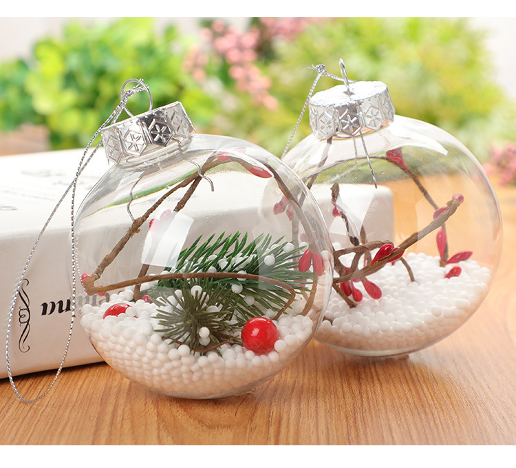 Wedding products: cross-border transparent plastic balls, hollow round balls, Christmas balls, Christmas, New Year and Spring Festival PET decorative balls with decorations detail image 13