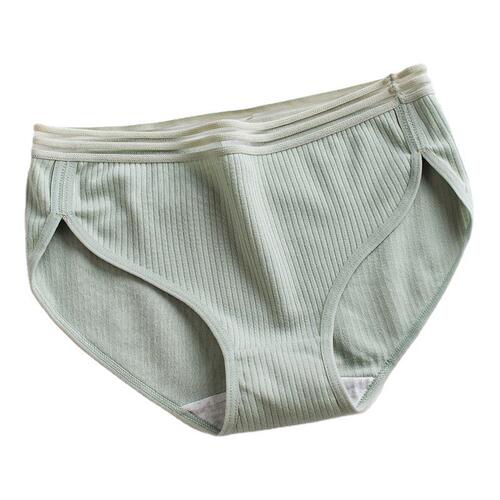 New sports ribbed women's underwear ribbed cotton large size women's briefs