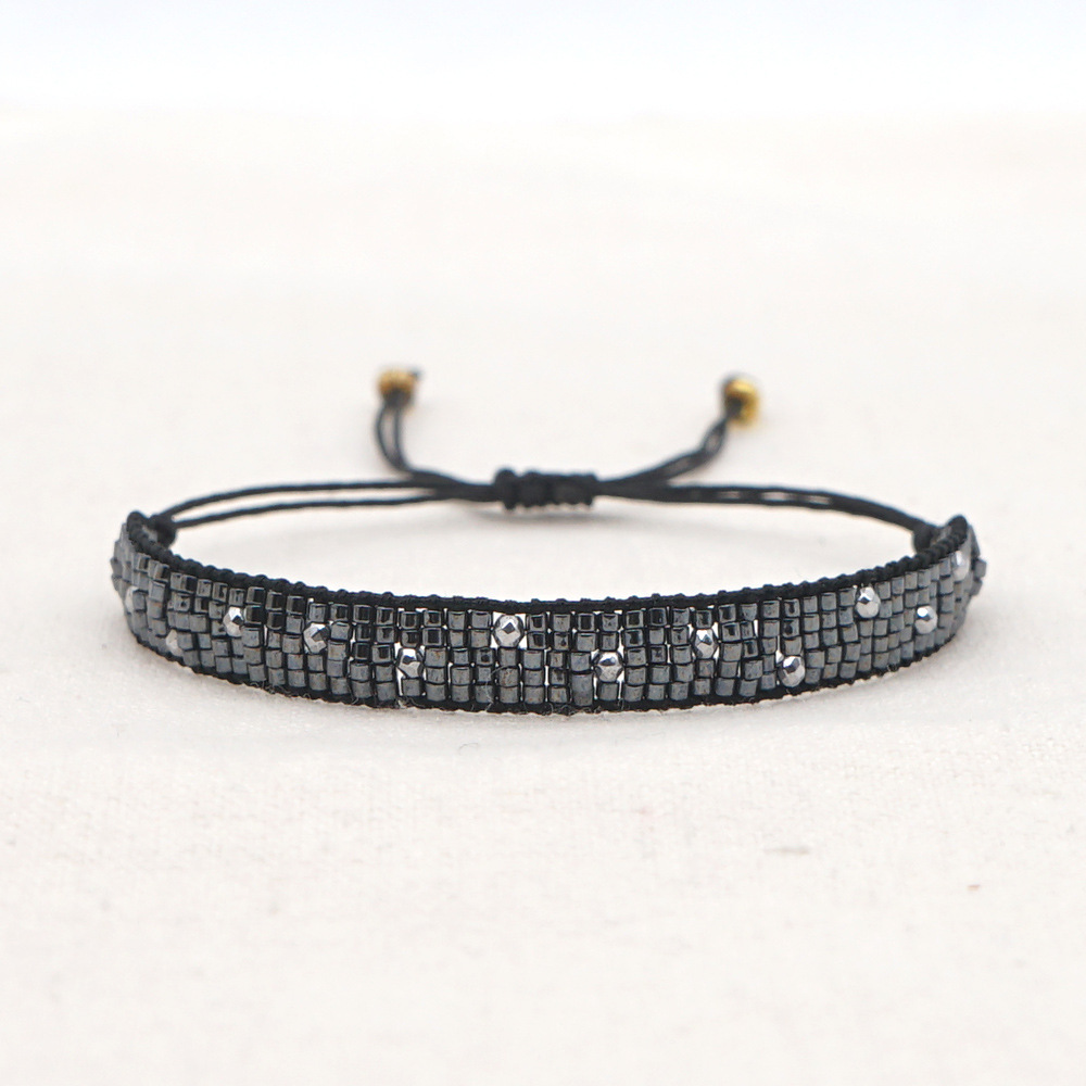 Ins Special-interest Design Miyuki Bead Hand-woven Diamond Bracelet Ornament European And American Personalized Punk Bracelet display picture 4