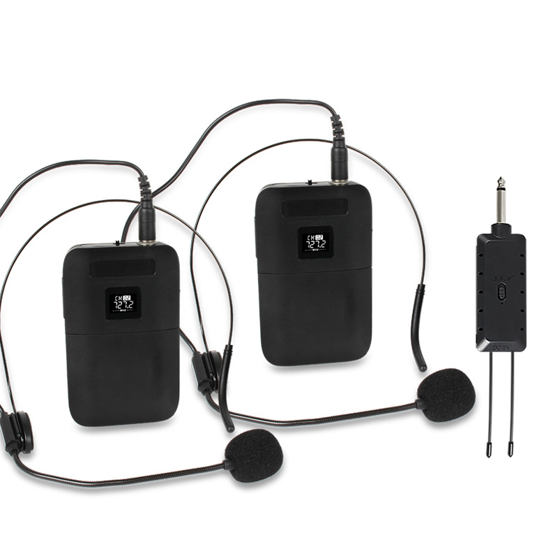 厂家直销无线领夹麦克风一拖二舞台教师导游功放音响头戴演讲话筒