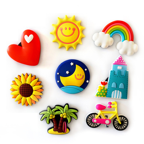 Creative Cartoon Sun Rainbow Soft Glue Refrigerator Magnetic Sticker Early Education Sticker Magnet Refrigerator Children Soft Magnetic Sticker