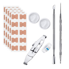 Nail Repair Kit with Forceful Nail Groove Tool, Nail Embedding Tool, Nail Rolling Tool, Nail Lengthening Patch, Toe Nail Sticker, Pedicure Nail Repair Set