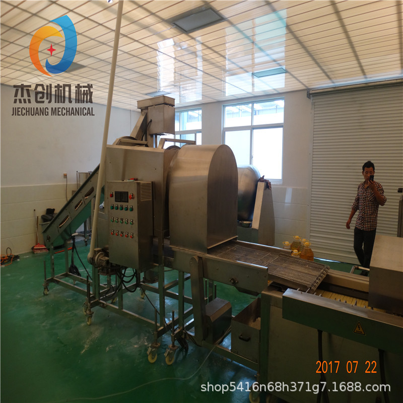 全自动鸡米花裹粉机 全自动鸡米花油炸机 鸡米花裹粉油炸配套设备