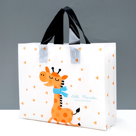 Venta al por mayor lindo Oso de lana nuevo embalaje portátil de plástico bolsa de compras de ropa para niños bolsa de caja de zapatos