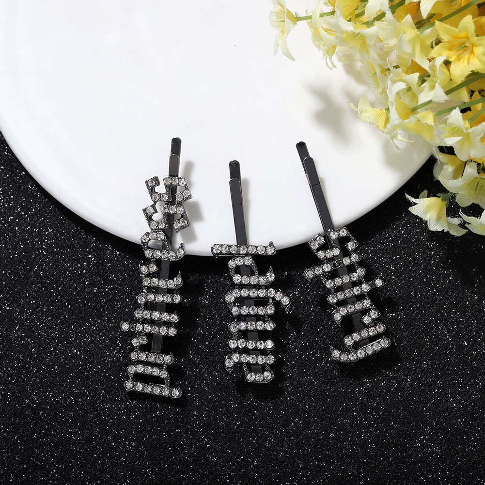 Wholesale Of New Fashion Letters Super Flash Diamond-set Cheap Hairpins display picture 6