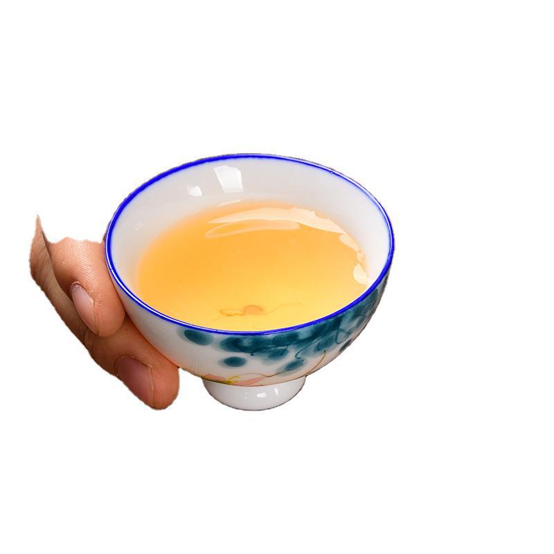 Pintado a mano azul y blanco taza de té de cerámica dulce blanco porcelana taza de té Kung Fu juego de té taza de gres taza de té