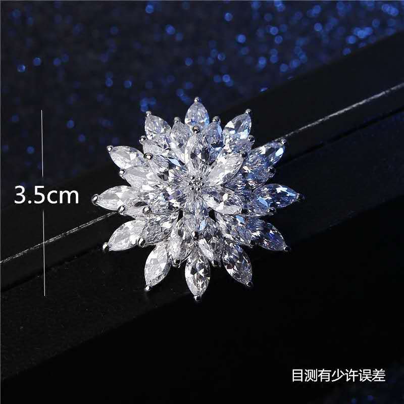 Venta caliente temperamento circón flor broche de las mujeres todo fósforo circón flor pin traje abrigo chal ramillete Accesorios