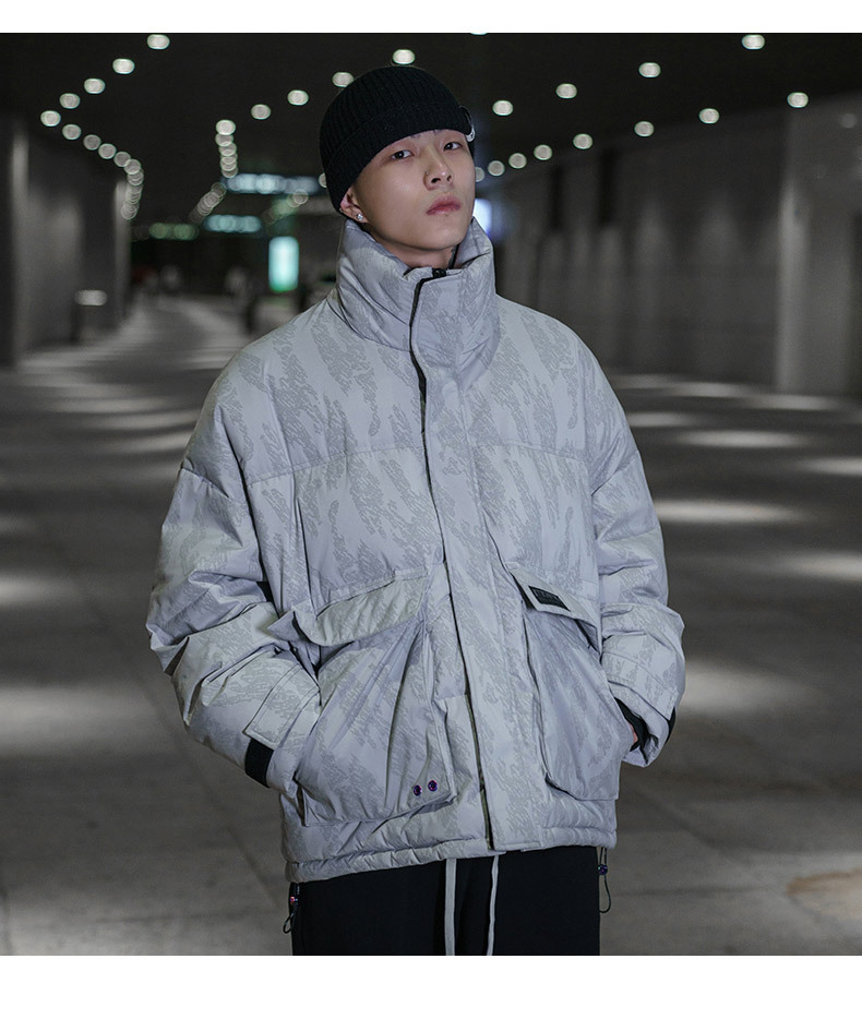 Herren Pufferjacke Mit Buchstabenprint Wintermantel Für Männer_voghion.com