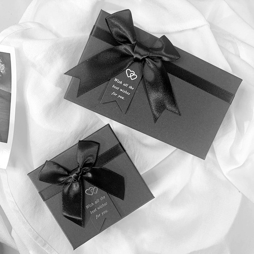 Heaven and earth cover gift box custom cosmetics gift box lipstick jewelry box bow rectangular small gift box