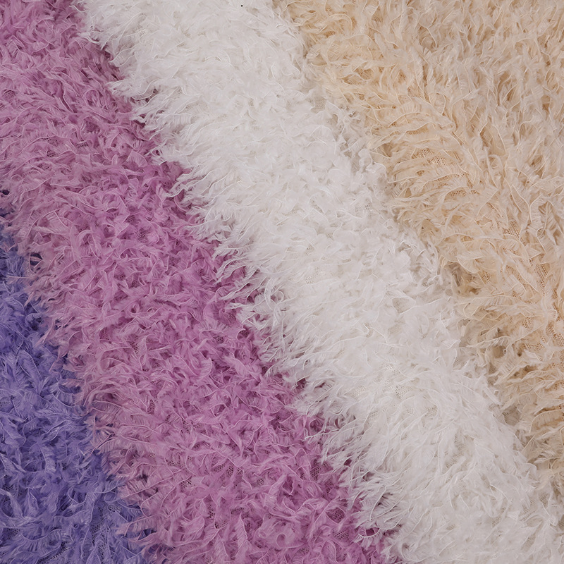 羽飞绒流苏包包经编提花弯条玩具绒布家纺抱枕毛布艺小清新装饰品