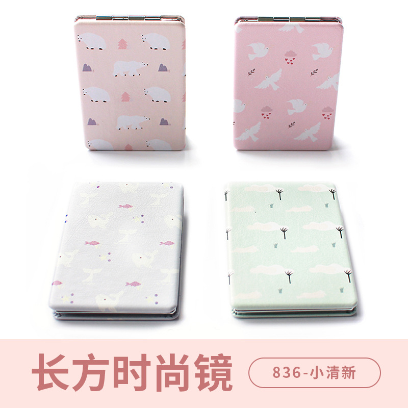 Espejo de maquillaje de princesa de moda fresca Elegante pequeño espejo fresco floral regalo creativo espejo