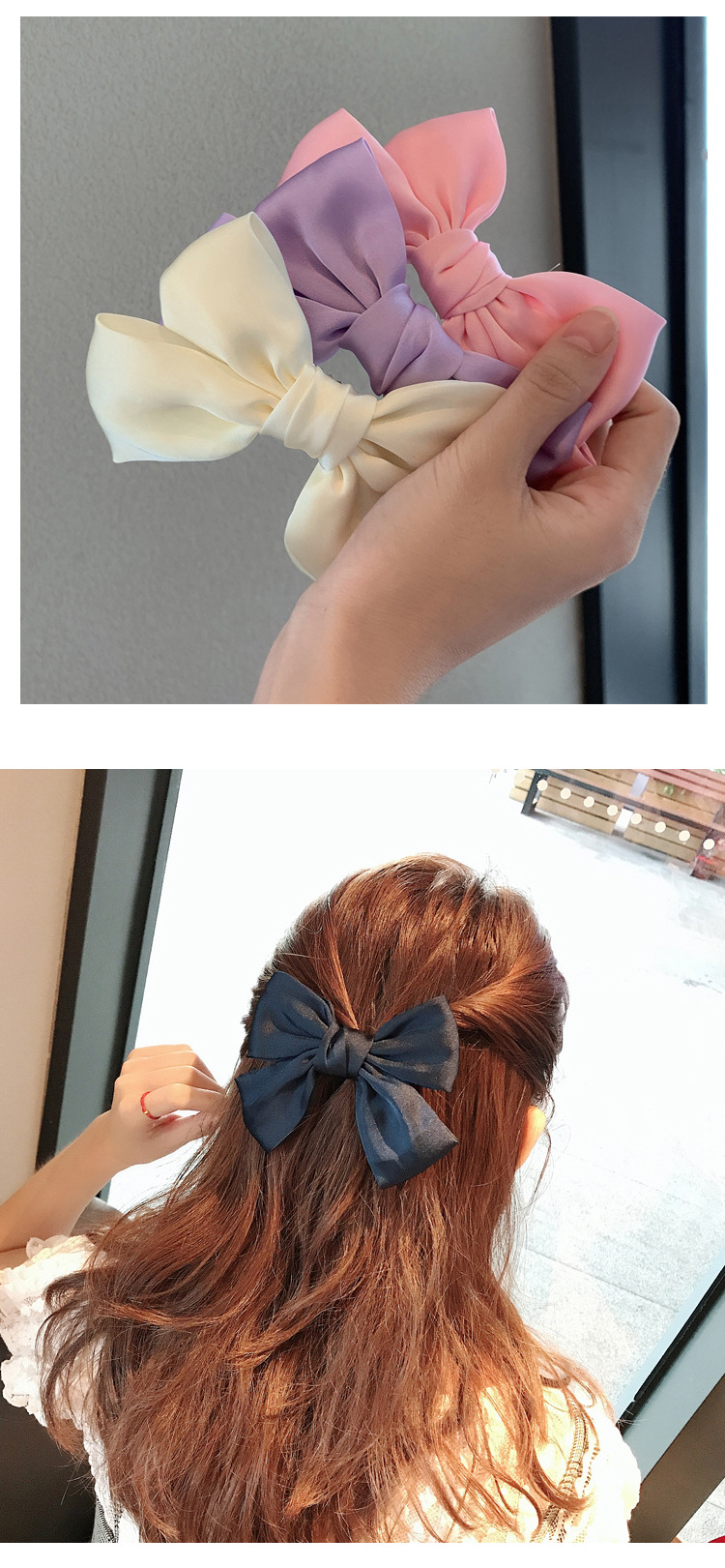 Korean Princess Bow Hairpin Retro Top Clip Back Head Clip Hairpin Wholesale display picture 5