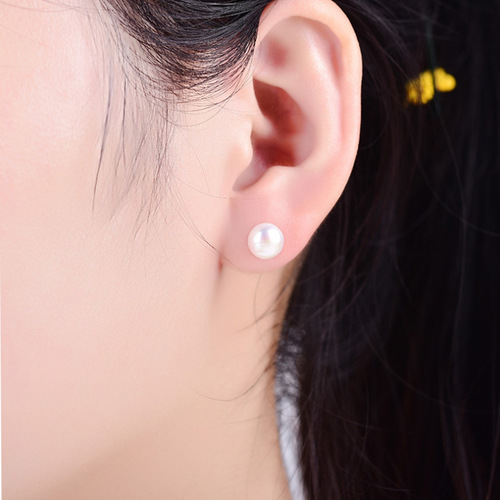 925 Pure Silver Earrings for Women - Korean Decorative Earrings, Imported Earrings with Natural Freshwater Pearls, Same Style Earrings - Korean Version
