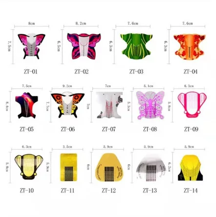 Nail Art Butterfly Paper Tips for Phototherapy Extension Crystal Nails Tools