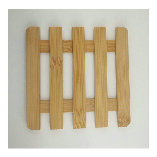 Table mat heat insulating pot holder Bamboo tableware teacup mat Bamboo bowl and cup heat insulating mat LOGO