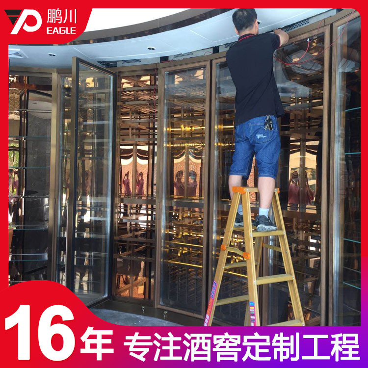 厂家定制不锈钢恒温酒柜 酒窖工程  客厅家用金属红酒柜 常温酒架