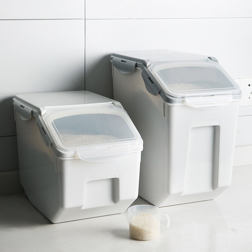 Household kitchen plastic Japanese-style sealed rice bucket moisture-proof and insect-proof storage box origin source transparent 10 catties rice box