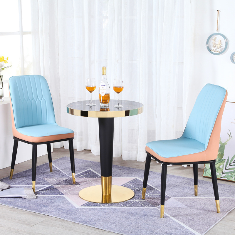 北欧轻奢餐椅咖啡椅 客厅餐厅靠背椅子 舒适休闲餐桌椅组合