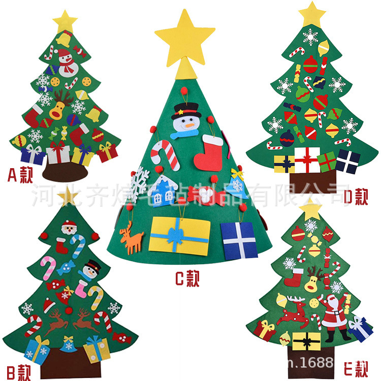 现货毛毡圣诞树 毛毡儿童diy圣诞树 儿童益智圣诞树 手工布圣诞树|ms