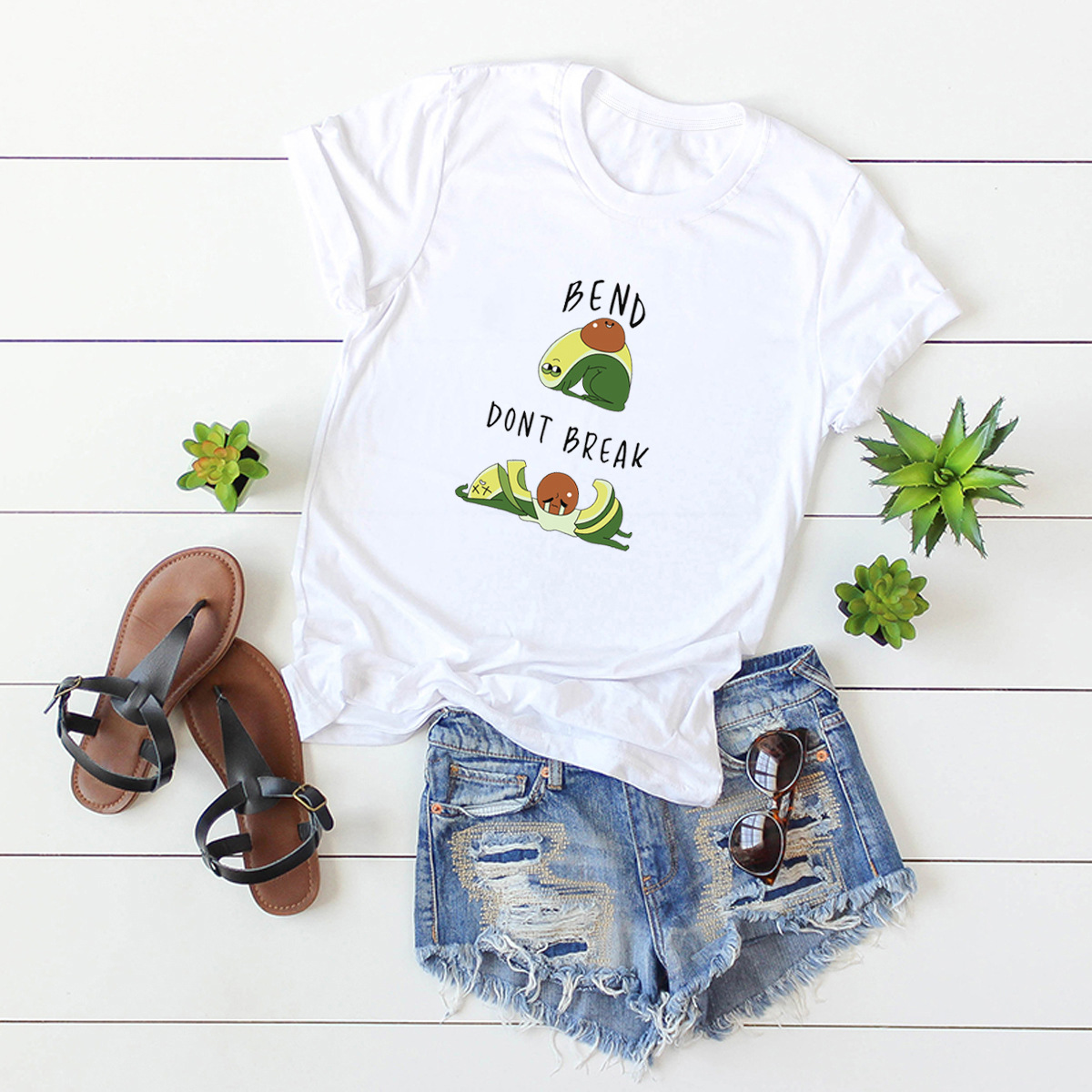 pure cotton cute print short sleeve T-shirt  NSSN21209