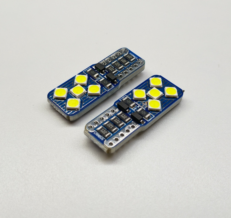 汽車LED燈T10示寬燈 新款解碼CANBUS 3030 10燈閱讀燈牌照燈