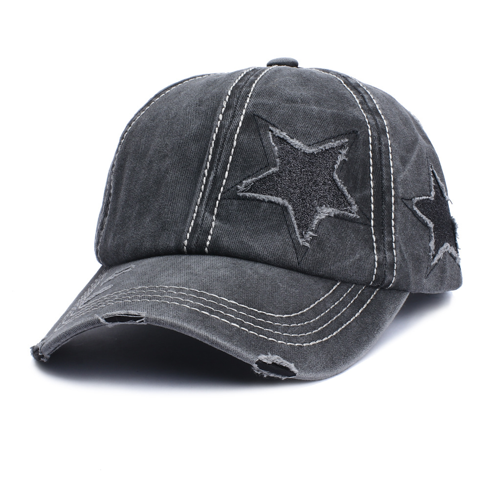 154g Weight Baseball Cap Hats Type Outdoor, Street Occasion Cotton Material Pentagram Pattern All Seasons Season Women's Gender Streetwear Style Curved Eaves Rim Women's Streetwear Pentagram Curved Eaves Baseball Cap 7