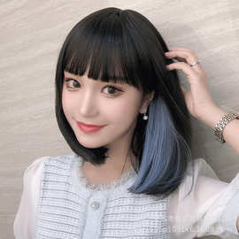 假发女长发 时尚漫画刘海挂耳染烫高温丝中长发假发 厂家直销