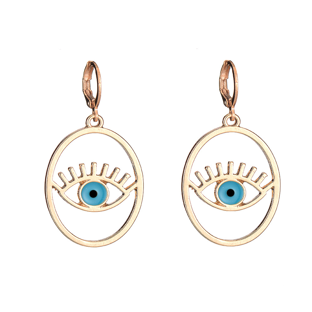 New Cargo Alloy Geometric Earrings Oil Dripping Devil's Eye Earring Wholesale Nihaojewelry display picture 7