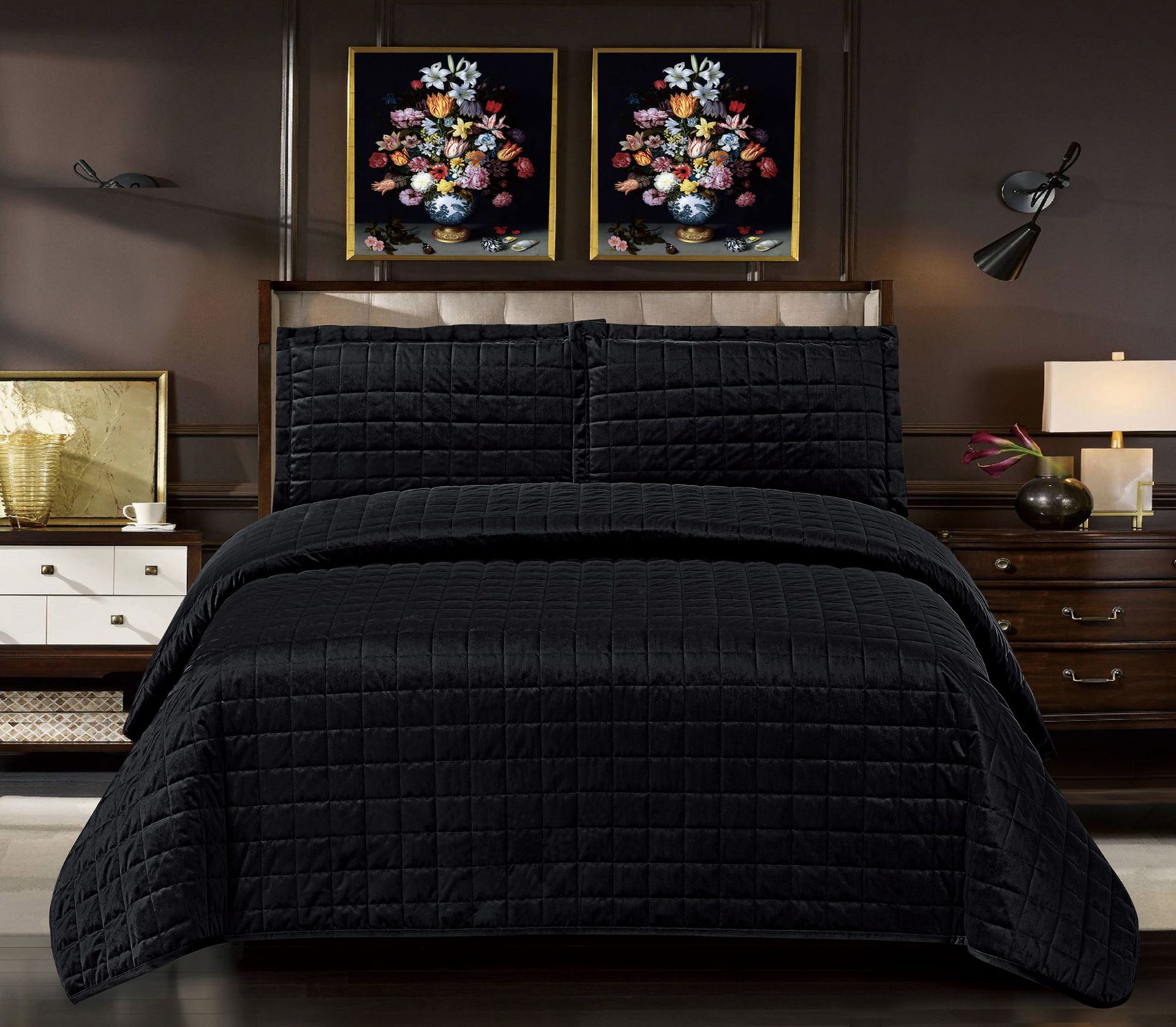 【外貿(mào)專供】跨境高端絨素色床蓋三件套