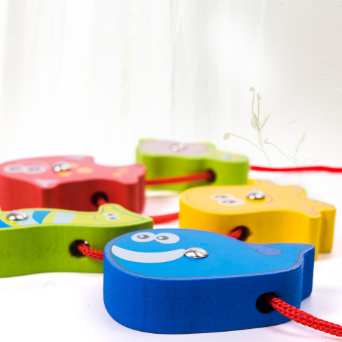 Multifunctional three-dimensional puzzle building blocks for babies, threading and beads, children's magnetic fishing educational toys, wholesale from manufacturers