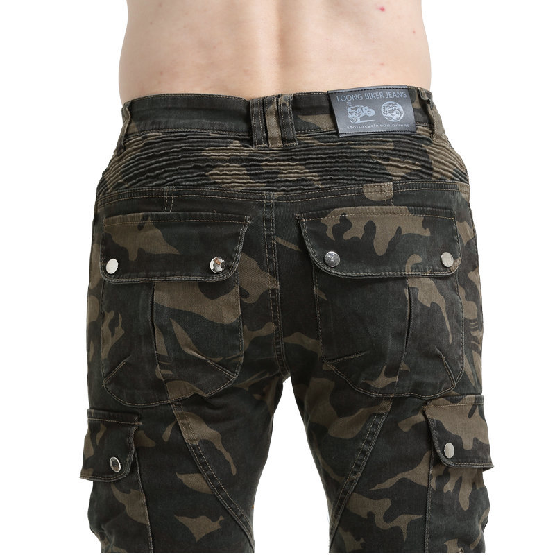 Venta directa de fábrica Kevlar motocicleta jeans hombres y mujeres de alta elástico motocicleta montar pantalones de camuflaje pantalones de carreras
