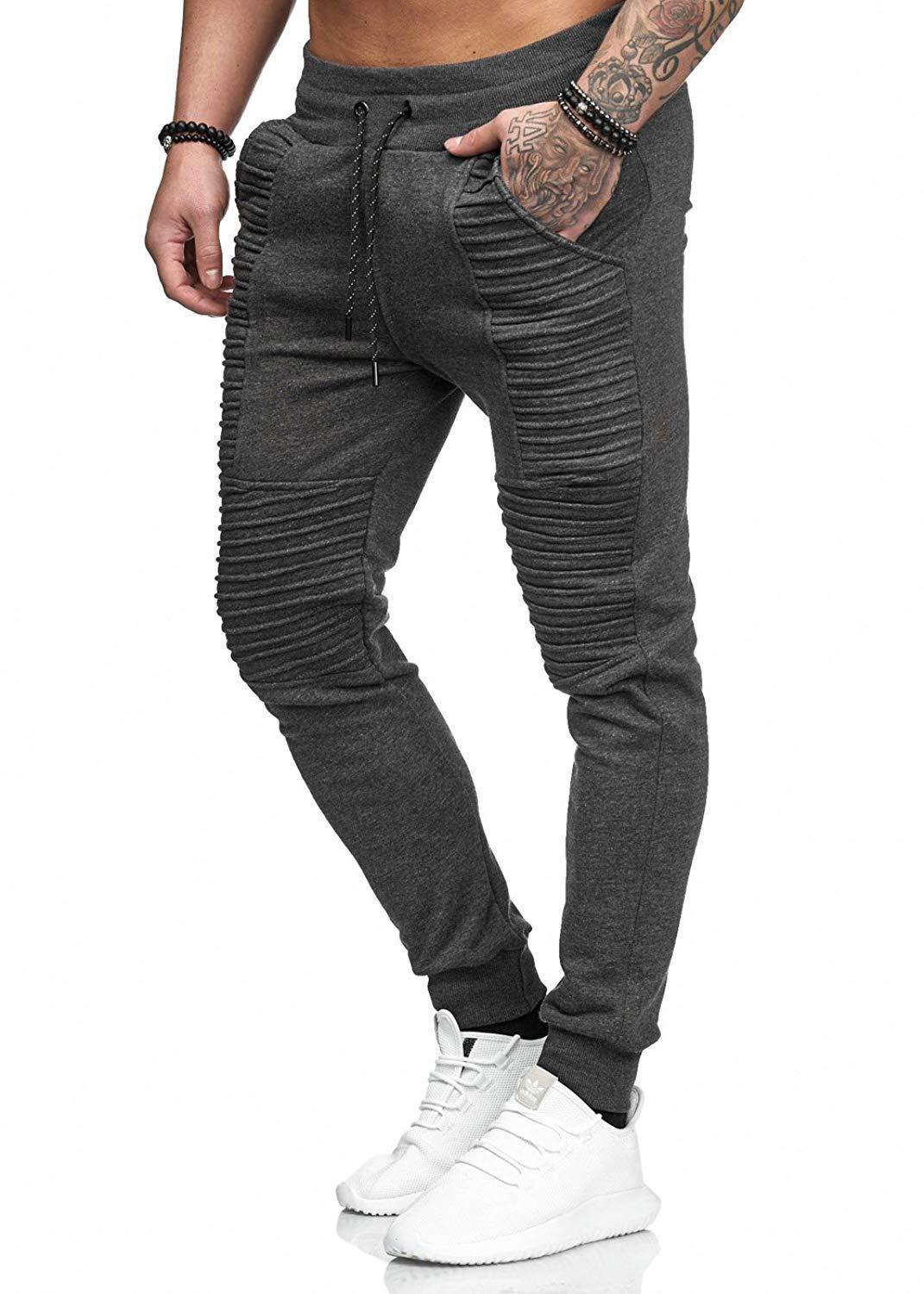Men's Clothing Wish Men's Casual Autumn and Winter Design Personalized Men's Trousers Hip Hop Striped Fitness Pants_senzul.com