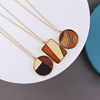 Necklace, wooden pendant, accessory, European style, simple and elegant design