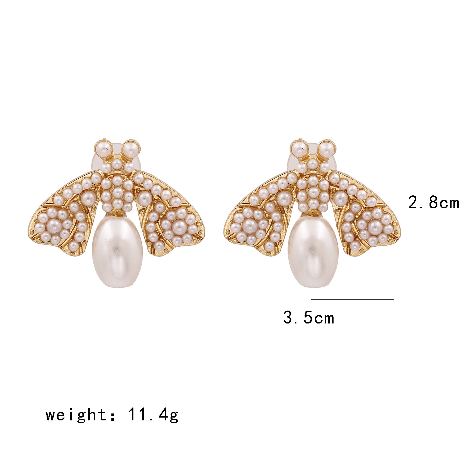 New fashion moth earrings insect modeling earrings pearl earrings wholesalepicture13