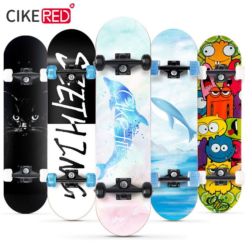 滑板成人儿童四轮男学生女韩版男童女童抖音刷街双翘专业版初学者|ms