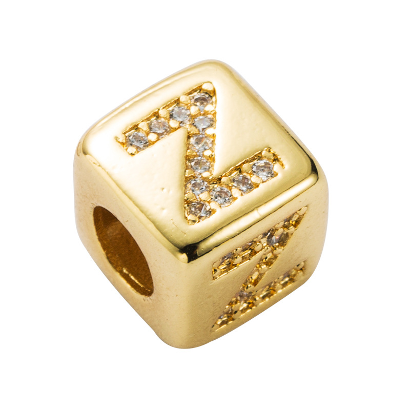 Bracelet explosion bracelet alphabet bracelet brass micro-inlay couple red rope pull DIY jewelry who