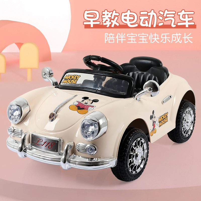 Children's electric car Four-wheel four-...