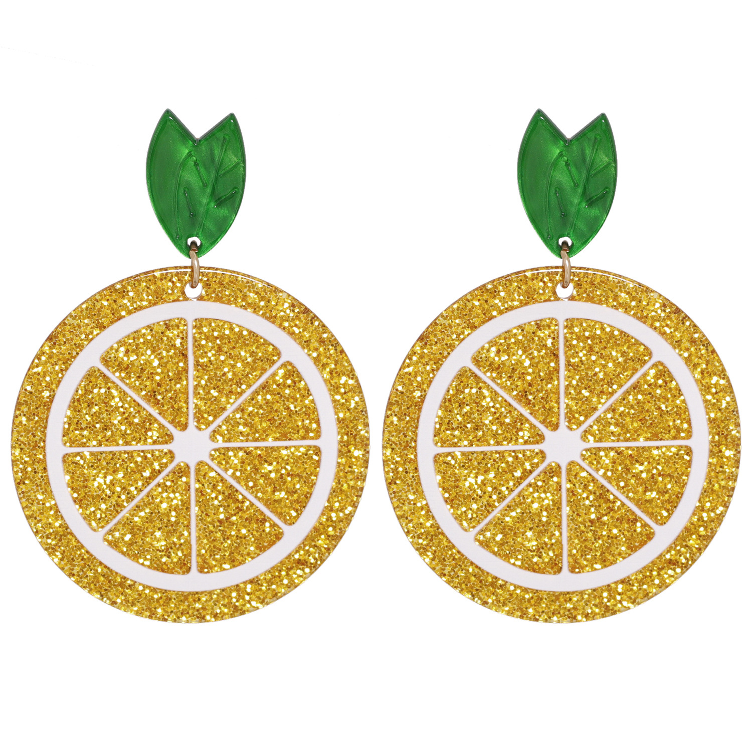 Acrylique Orange Haute-profil Figure Citron Longue Boucles D'oreilles display picture 5