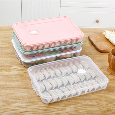 Manufactor Plastic Dumplings box Refrigerator Fresh keeping Storage Frozen dumplings Lunch box Zona pellucida Quick-freeze Egg Box wholesale