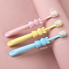 Cartoon Rabbit Children's Soft Hair Toothbrush Single Pack 2-12 Years Old Baby Infant 10,000 Hair Toothbrush Factory Wholesale