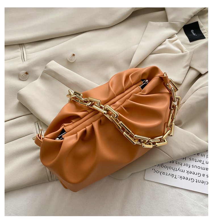 270g Weight Lock clasp Closure Type Single Shoulder Strap Strap Type Underarm Bag Bags Type Casual, Shopping Occasion Pu Leather Material Solid Color Pattern All Seasons Season Women's Gender Streetwear Style Medium Size Women's Medium Pu Leather Solid Color Streetwear Cloud Shape Lock Clasp Underarm Bag 5