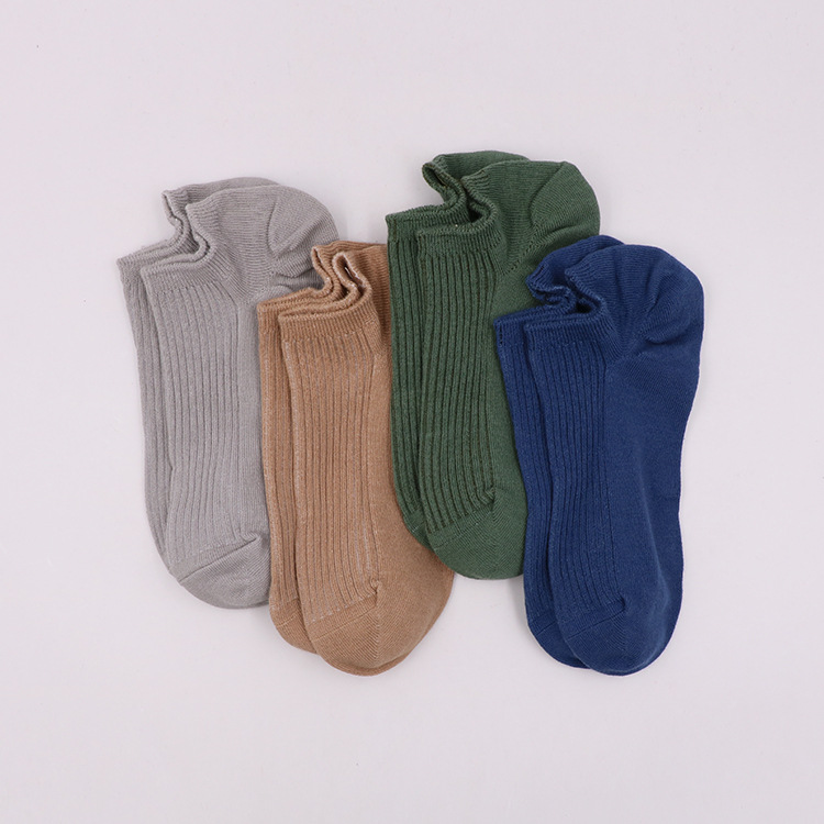 Calcetines cortos casuales de los hombres calcetines respirables absorbentes de sudor de algodón puro calcetines de barco de doble aguja